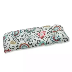 Kirklands Home Outdoor Cushions & Pillows|Peachtini Pom Pom Play Wicker Loveseat Cushion