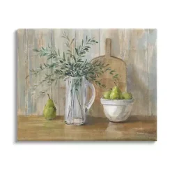 Kirklands Home Canvas Art|Pears and Greenery Still Life Canvas Art Print