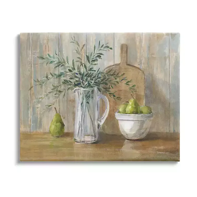 Kirklands Home Canvas Art|Pears and Greenery Still Life Canvas Art Print