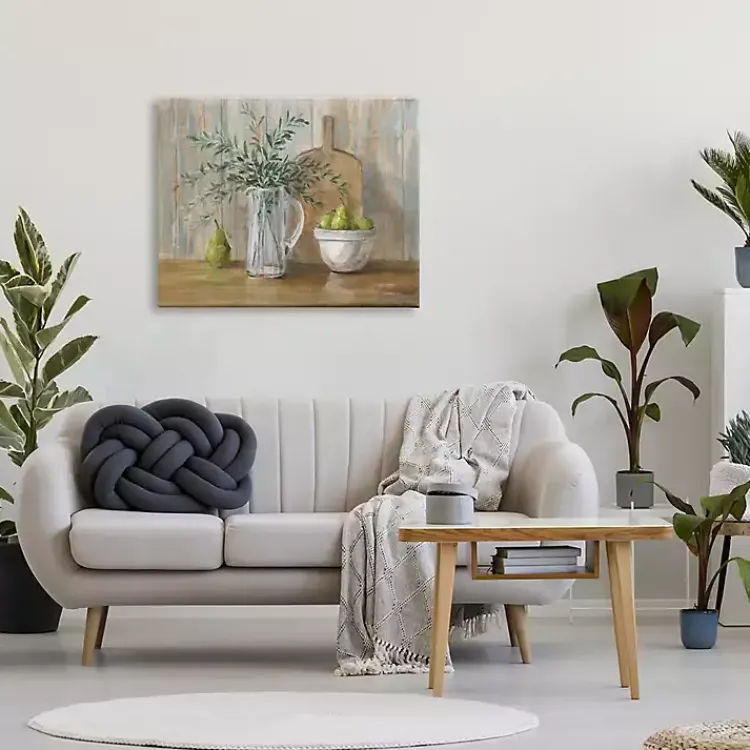 Kirklands Home Canvas Art|Pears and Greenery Still Life Canvas Art Print