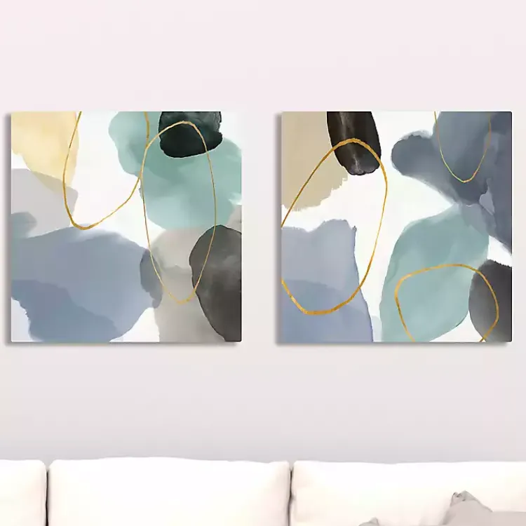 Kirklands Home Canvas Art|Pebbled Harmony Giclee Canvas Art Print, Set of 2 Multi