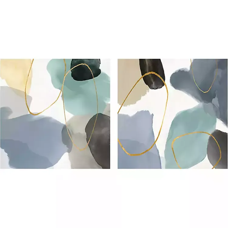 Kirklands Home Canvas Art|Pebbled Harmony Giclee Canvas Art Print, Set of 2 Multi