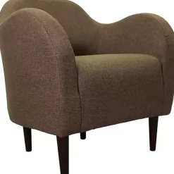 Kirklands Home Accent Chairs|Pecan Julian Upholstered Accent Chair Brown