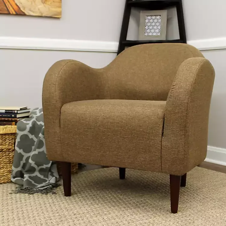 Kirklands Home Accent Chairs|Pecan Julian Upholstered Accent Chair Brown