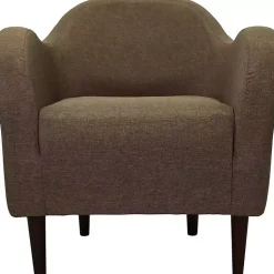 Kirklands Home Accent Chairs|Pecan Julian Upholstered Accent Chair Brown