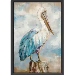 Kirklands Home Canvas Art|Pelican Perch Framed Canvas Art Print, 24x36 in.