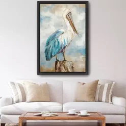Kirklands Home Canvas Art|Pelican Perch Framed Canvas Art Print, 32x48 in.