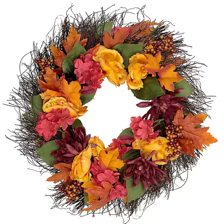 Peony and Mum Floral Wreath Wreaths