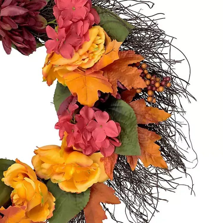 Peony and Mum Floral Wreath Wreaths