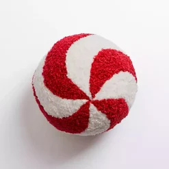 Sale Peppermint Sphere Teddy Pillow Christmas Pillows