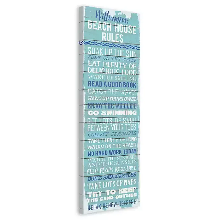 Kirklands Home Wall Quotes & Signs|Personalized Beach House Rules Canvas Wall Plaque