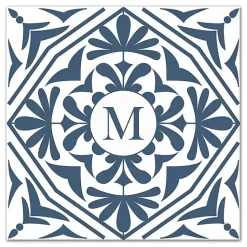 Kirklands Home Monogram Wall Decor|Personalized Blue Tile Monogram Wall Plaque