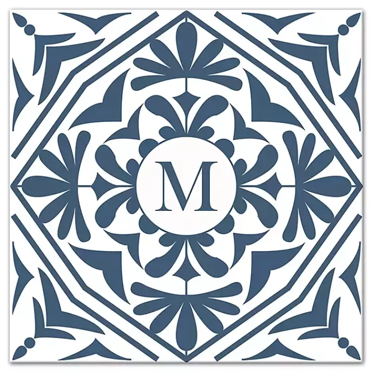 Kirklands Home Monogram Wall Decor|Personalized Blue Tile Monogram Wall Plaque