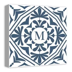 Kirklands Home Monogram Wall Decor|Personalized Blue Tile Monogram Wall Plaque