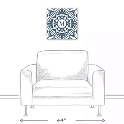 Kirklands Home Monogram Wall Decor|Personalized Blue Tile Monogram Wall Plaque