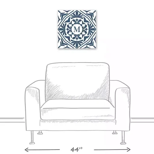 Kirklands Home Monogram Wall Decor|Personalized Blue Tile Monogram Wall Plaque
