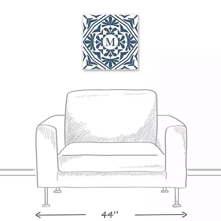 Kirklands Home Monogram Wall Decor|Personalized Blue Tile Monogram Wall Plaque