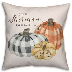 Discount Personalized Buffalo Check Pumpkins Outdoor Pillow Fall