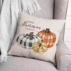 Discount Personalized Buffalo Check Pumpkins Outdoor Pillow Fall