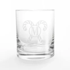 Hot Personalized Candy Cane Whiskey Glasses, Set of 2 Christmas Dining & Entertaining