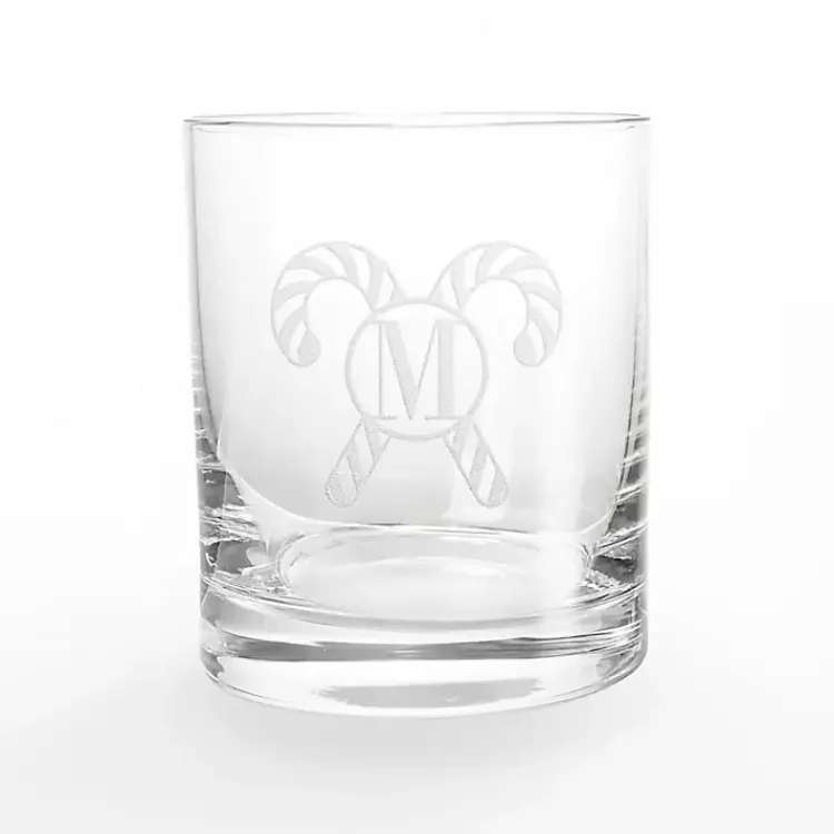 Hot Personalized Candy Cane Whiskey Glasses, Set of 2 Christmas Dining & Entertaining