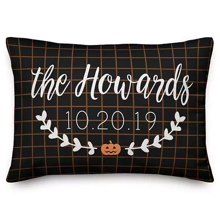 Personalized Checkered Halloween Pillow Halloween