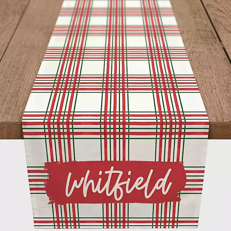 New Personalized Christmas Plaid Table Runner, 72 in. Christmas Dining & Entertaining
