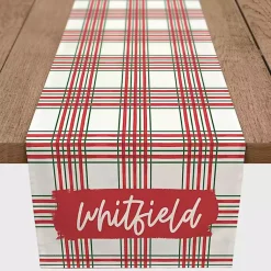 New Personalized Christmas Plaid Table Runner, 90 in. Christmas Dining & Entertaining