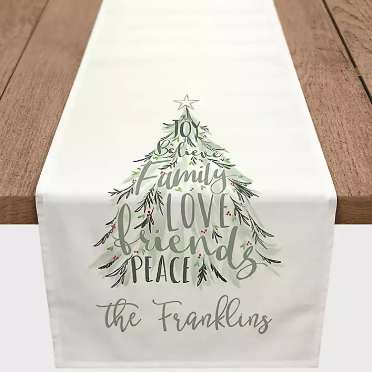 Sale Personalized Christmas Words Table Runner, 90 in. Christmas Dining & Entertaining
