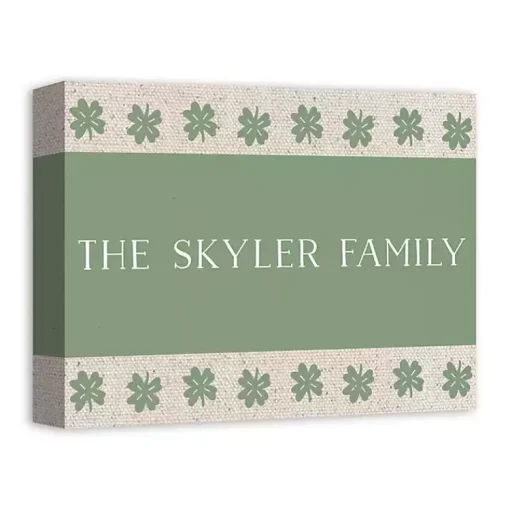 Outlet Personalized Clover Stripe Irish Canvas Print St Patricks Day Decorations