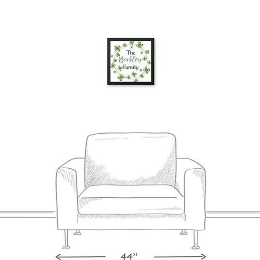 Discount Personalized Clover Wreath Framed Art Print St Patricks Day Decorations