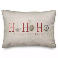 Clearance Personalized Coastal Ho Ho Ho Pillow Christmas Pillows