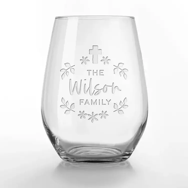 Best Personalized Easter Cross Wine Glasses, Set of 2 Easter Decorations