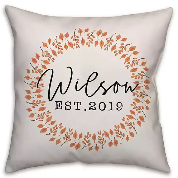 Hot Personalized Fall Leaves Wreath Pillow Fall