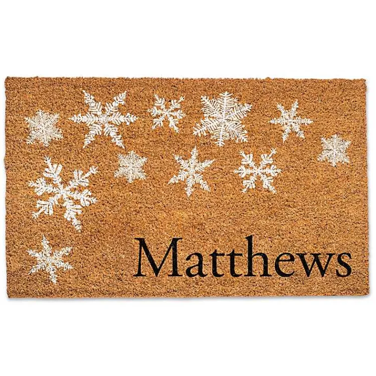 Discount Personalized Falling Snowflakes Doormat Outdoor Christmas Decorations