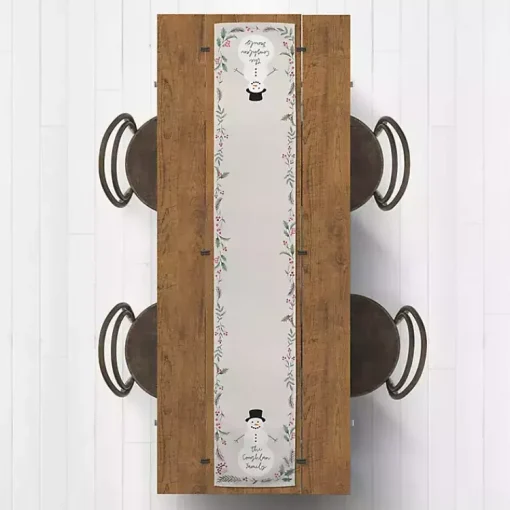 Hot Personalized Family Snowman Table Runner, 72 in. Christmas Dining & Entertaining
