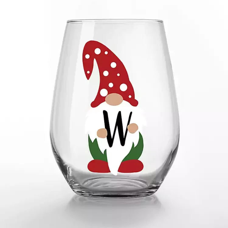 New Personalized Festive Gnome Wine Glasses, Set of 2 Christmas Dining & Entertaining
