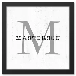 Kirklands Home Monogram Wall Decor|Personalized Framed Monogram Canvas Wall Plaque