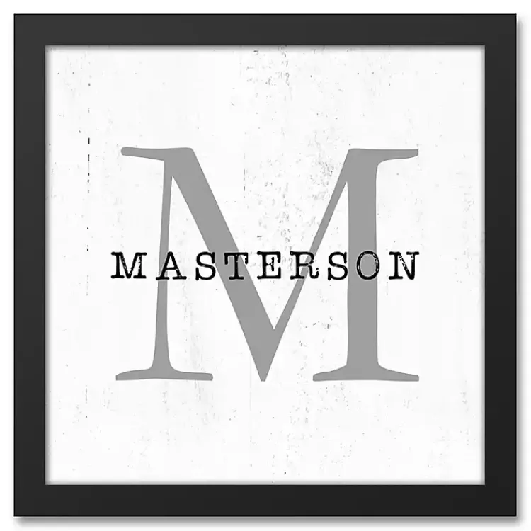 Kirklands Home Monogram Wall Decor|Personalized Framed Monogram Canvas Wall Plaque
