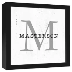 Kirklands Home Monogram Wall Decor|Personalized Framed Monogram Canvas Wall Plaque