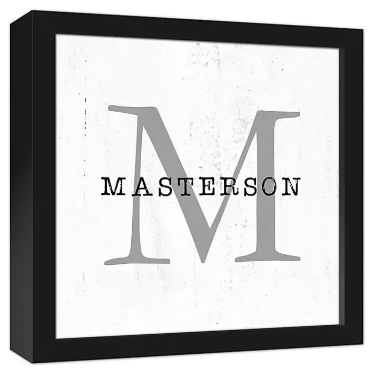 Kirklands Home Monogram Wall Decor|Personalized Framed Monogram Canvas Wall Plaque
