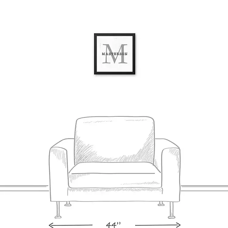 Kirklands Home Monogram Wall Decor|Personalized Framed Monogram Canvas Wall Plaque