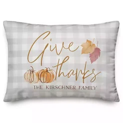 Sale Personalized Give Thanks Outdoor Lumbar Pillow Fall