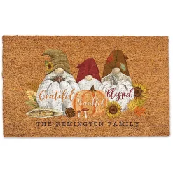 Sale Personalized Grateful Gnomes Doormat Fall