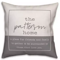 Kirklands Home Outdoor Cushions & Pillows|Personalized Gray and White Our Home Pillow