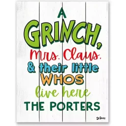 Outlet Personalized Grinch Family Wall Plaque Christmas Art & Wall Decor