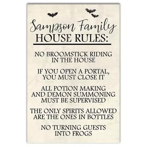 Best Personalized Halloween House Rules Canvas Print Halloween