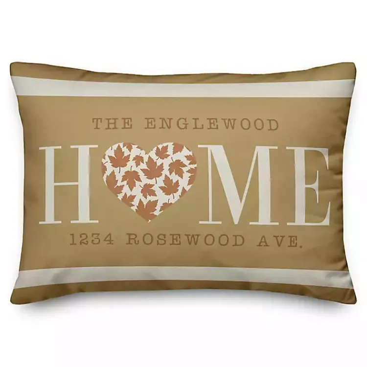 New Personalized Home With Heart Harvest Throw Pillow Fall