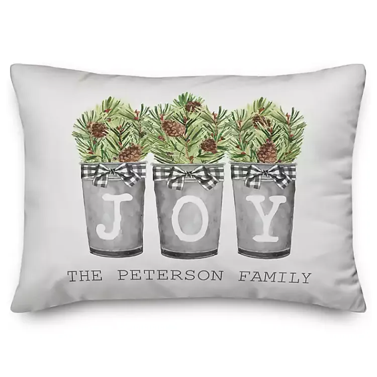 Hot Personalized Joy Pinecone Bucket Pillow Pillows