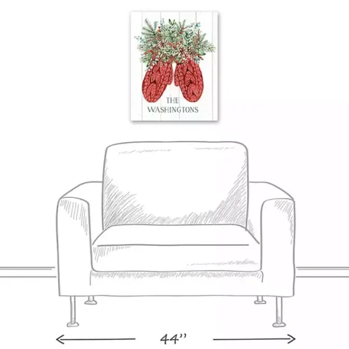 Outlet Personalized Joyful Mittens Canvas Art Print Christmas Art & Wall Decor